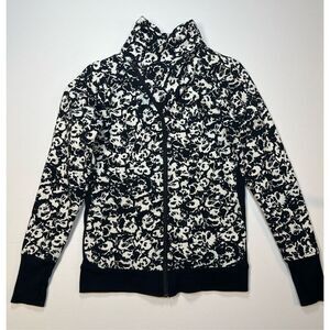 Lululemon Cozy Cuddle Up Jacket Fleur Sombre White Black Style W4IDCS Size 6